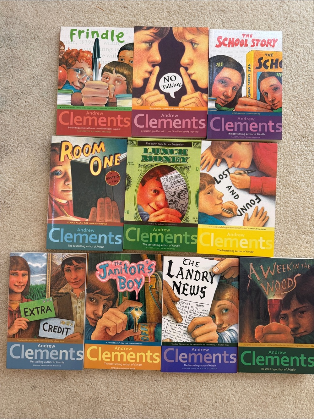 Andrew Clements Paperback Book Lot - Colorful Covers
